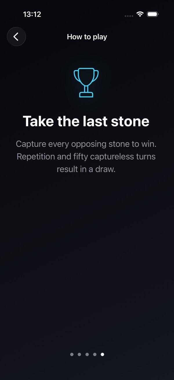 Loopstone tutorial explaining that capturing every opposing stone wins
